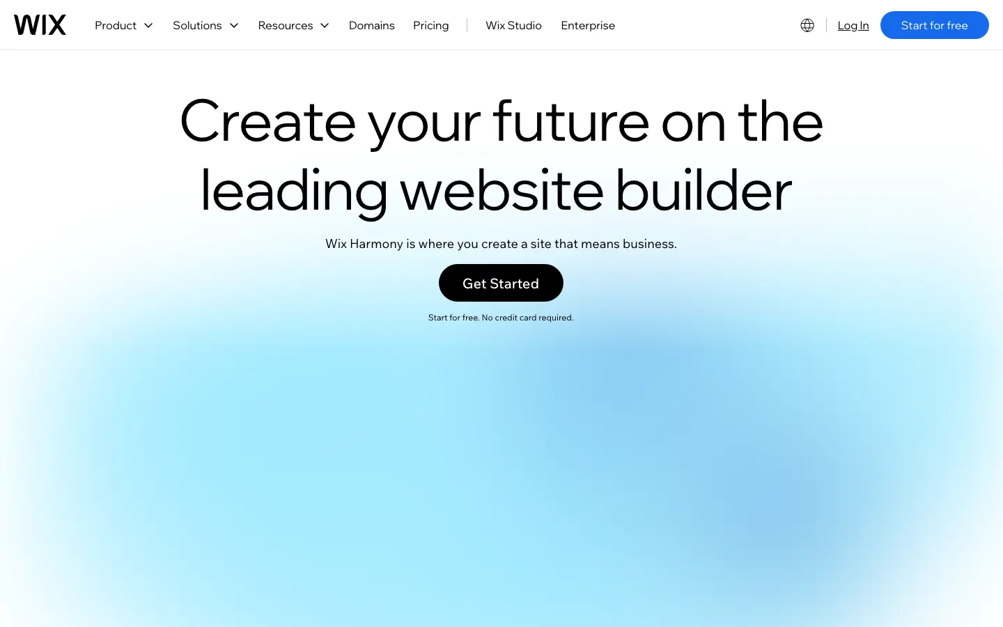 Wix homepage presenting its website creation tools