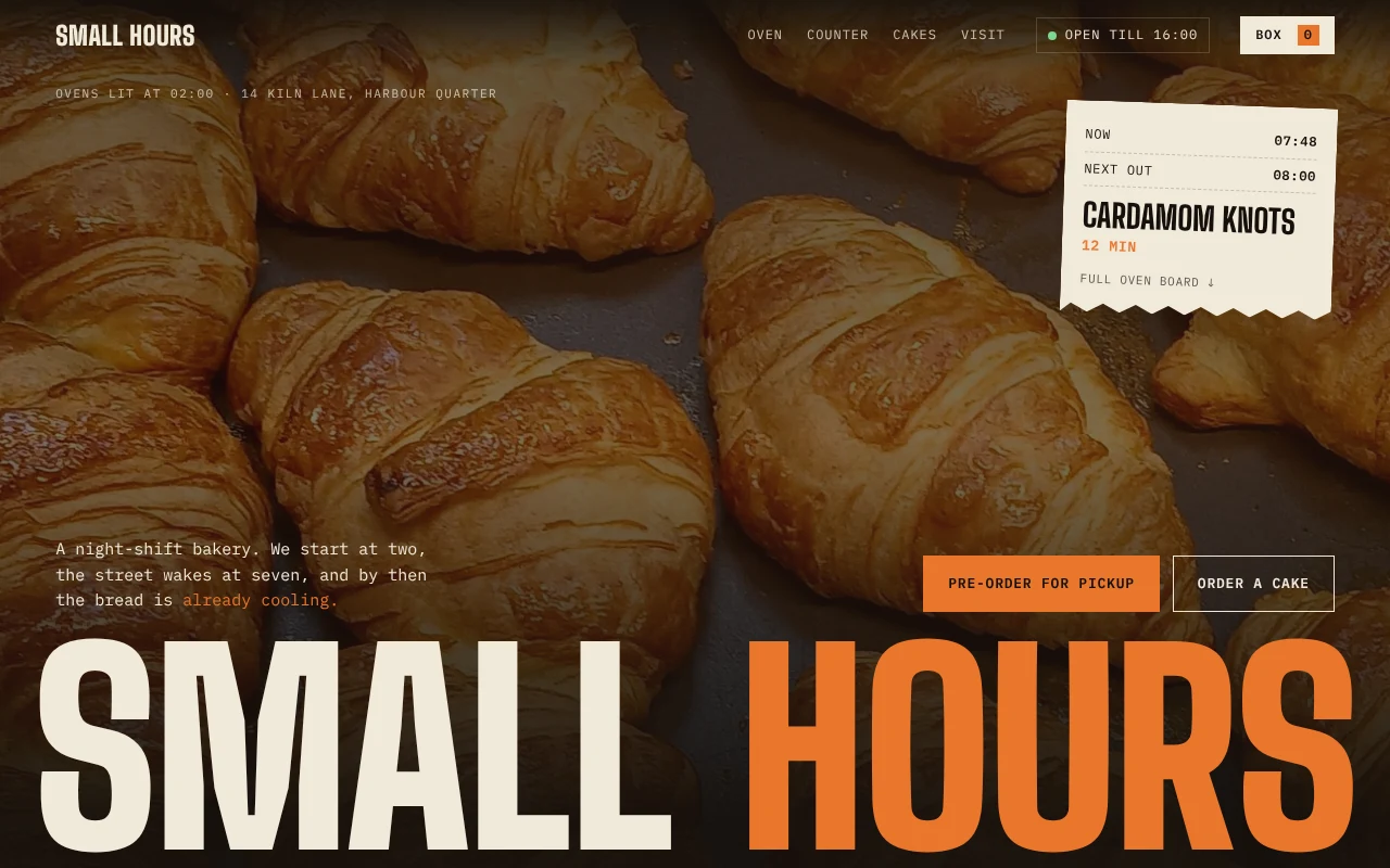 The Bakery template, as it looks when you copy it