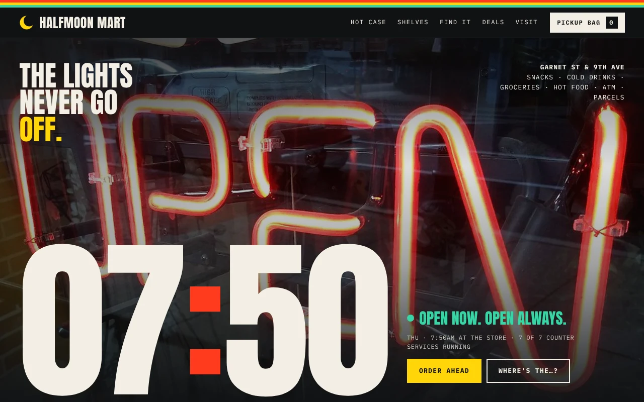 The Convenience Store template, as it looks when you copy it