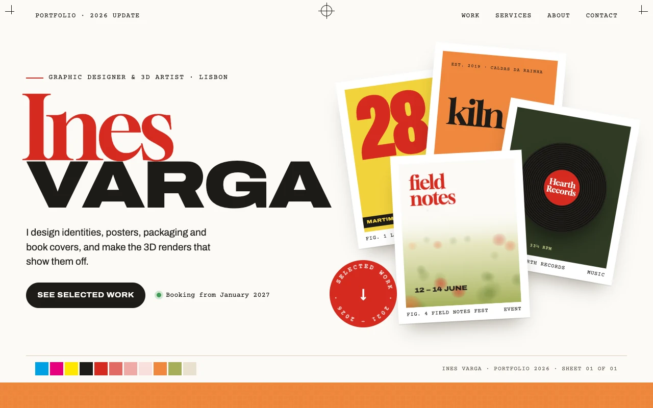 The Designer Portfolio template, as it looks when you copy it