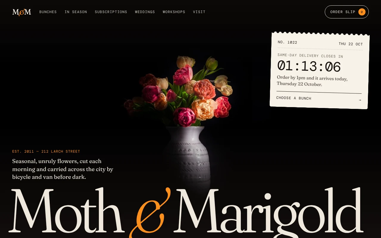 The Florist template, as it looks when you copy it