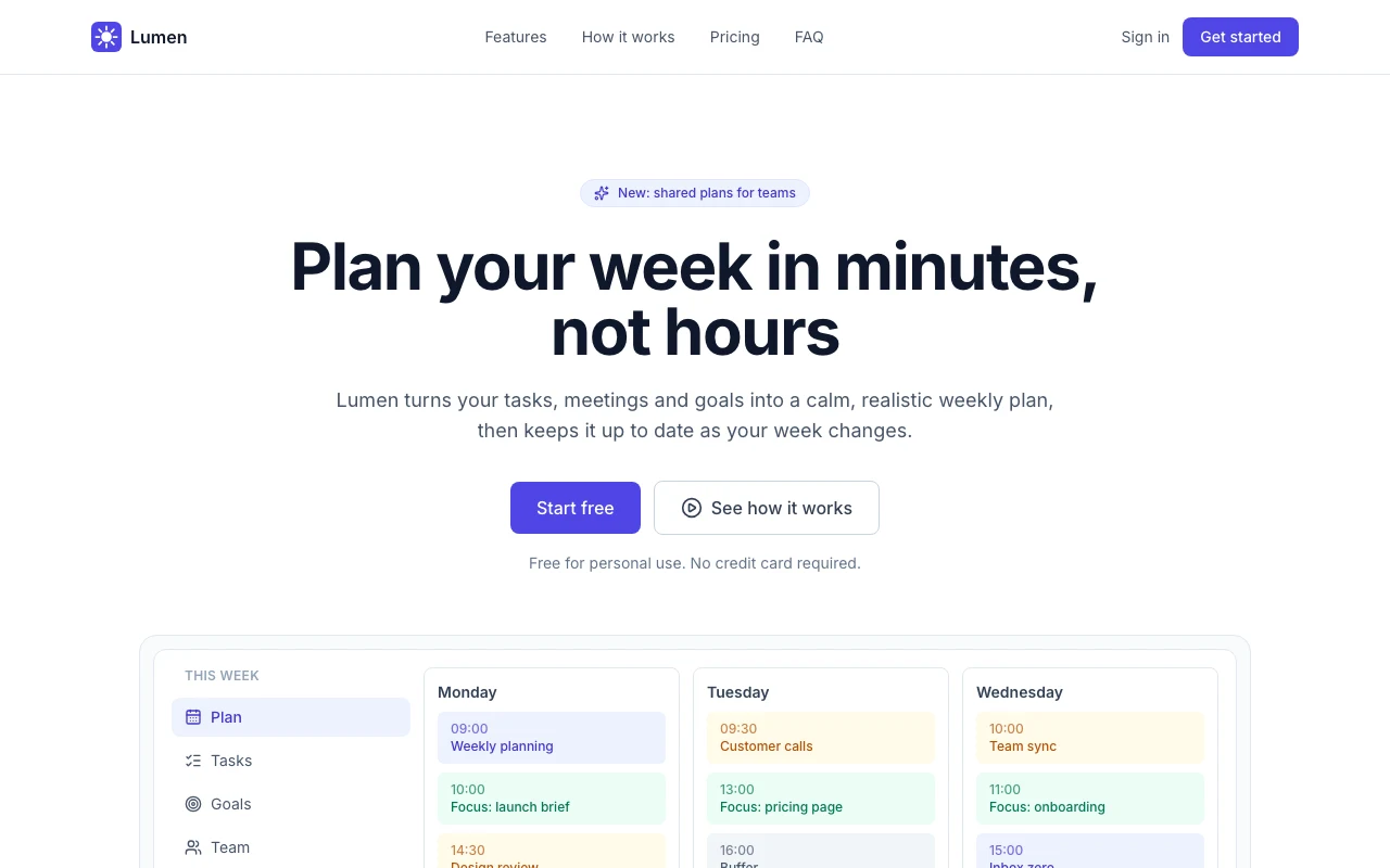 The Product Landing Page template, as it looks when you copy it