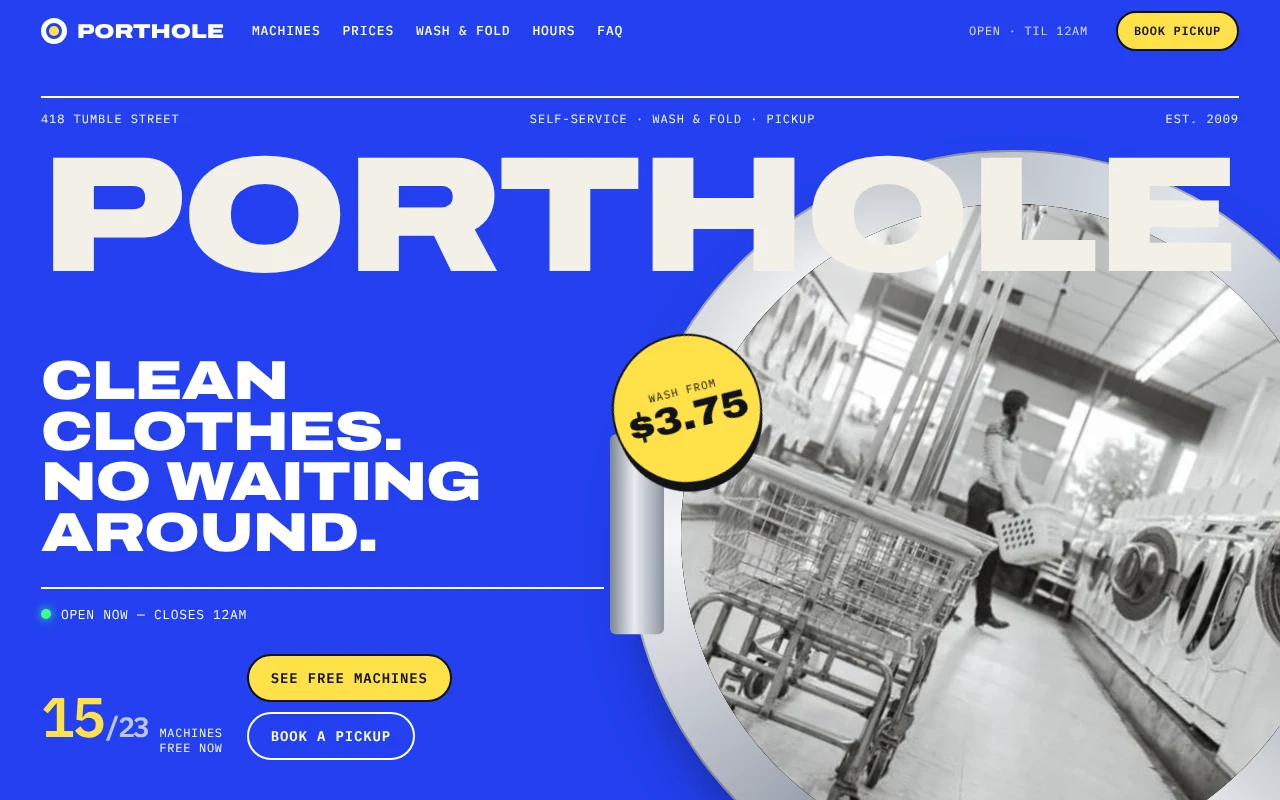 The Laundromat template, as it looks when you copy it